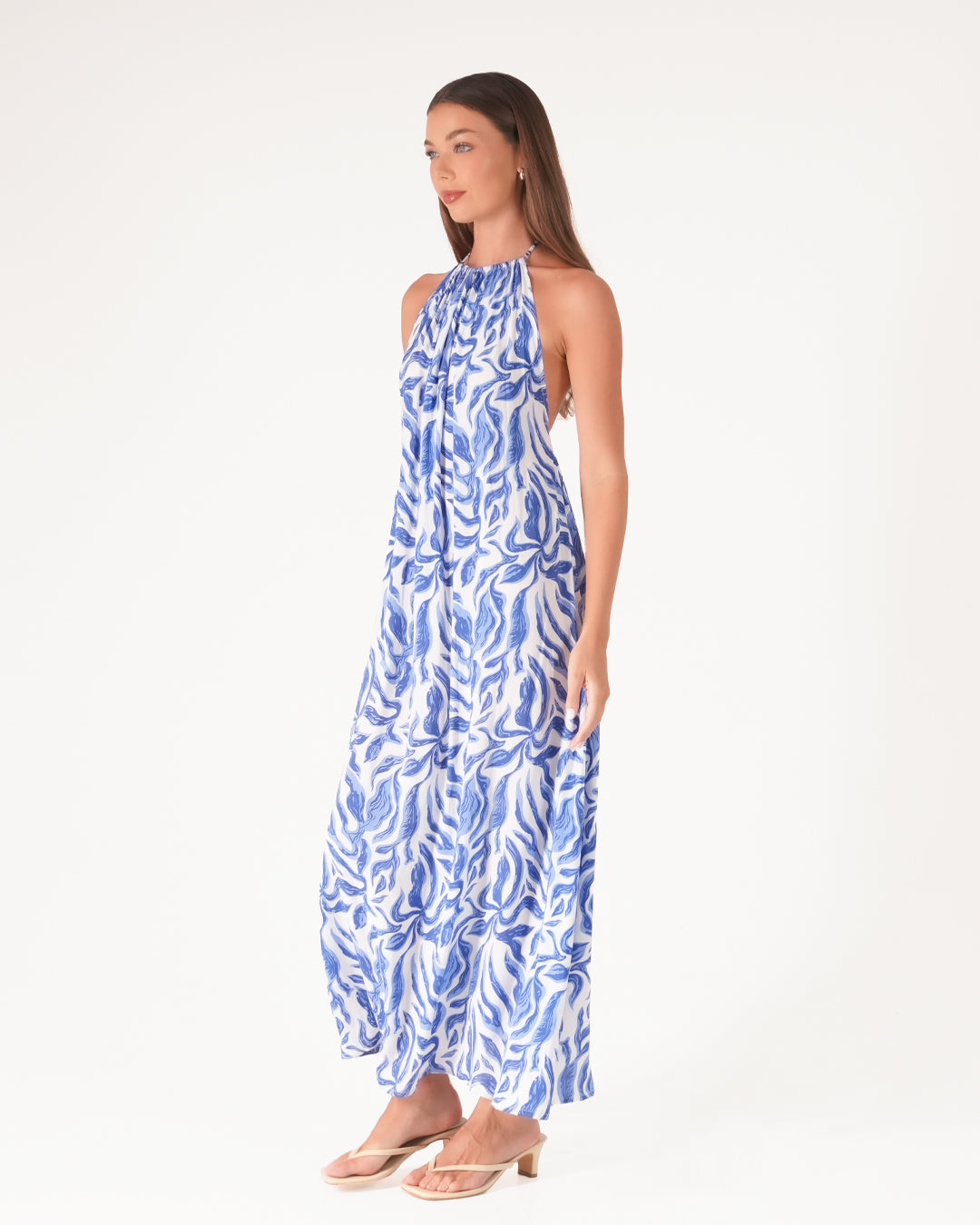 Rose Halter Maxi Dress