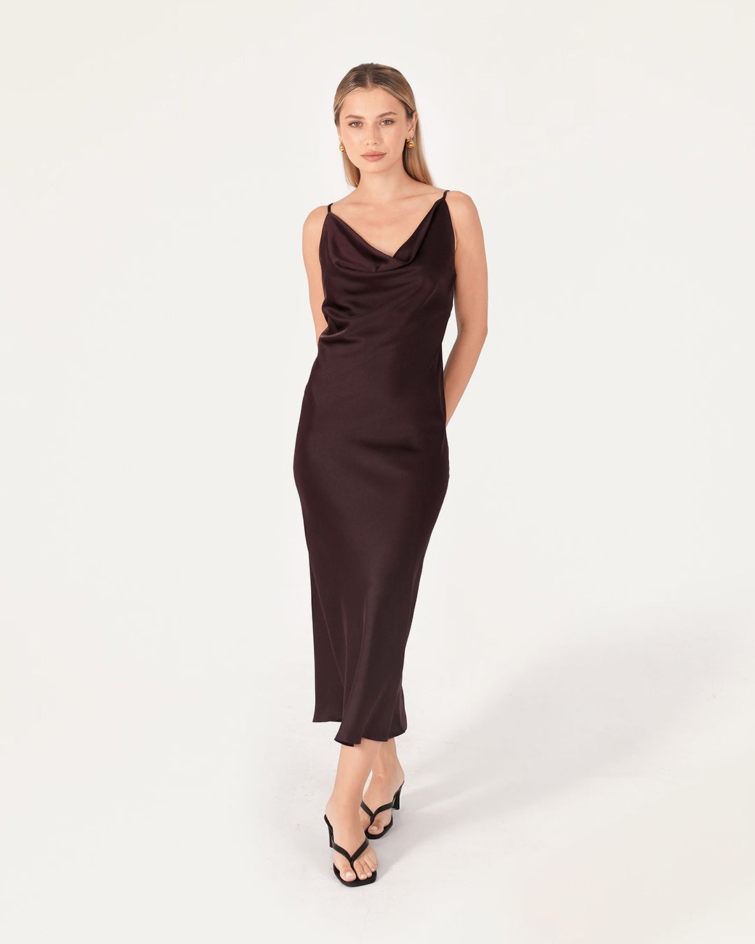 Evelyn Cowl Neck Midi Dress