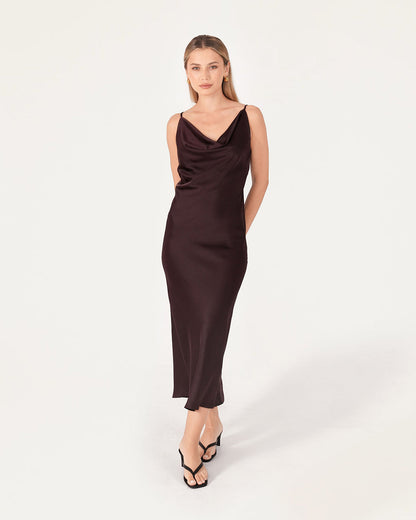 Evelyn Cowl Neck Midi Dress