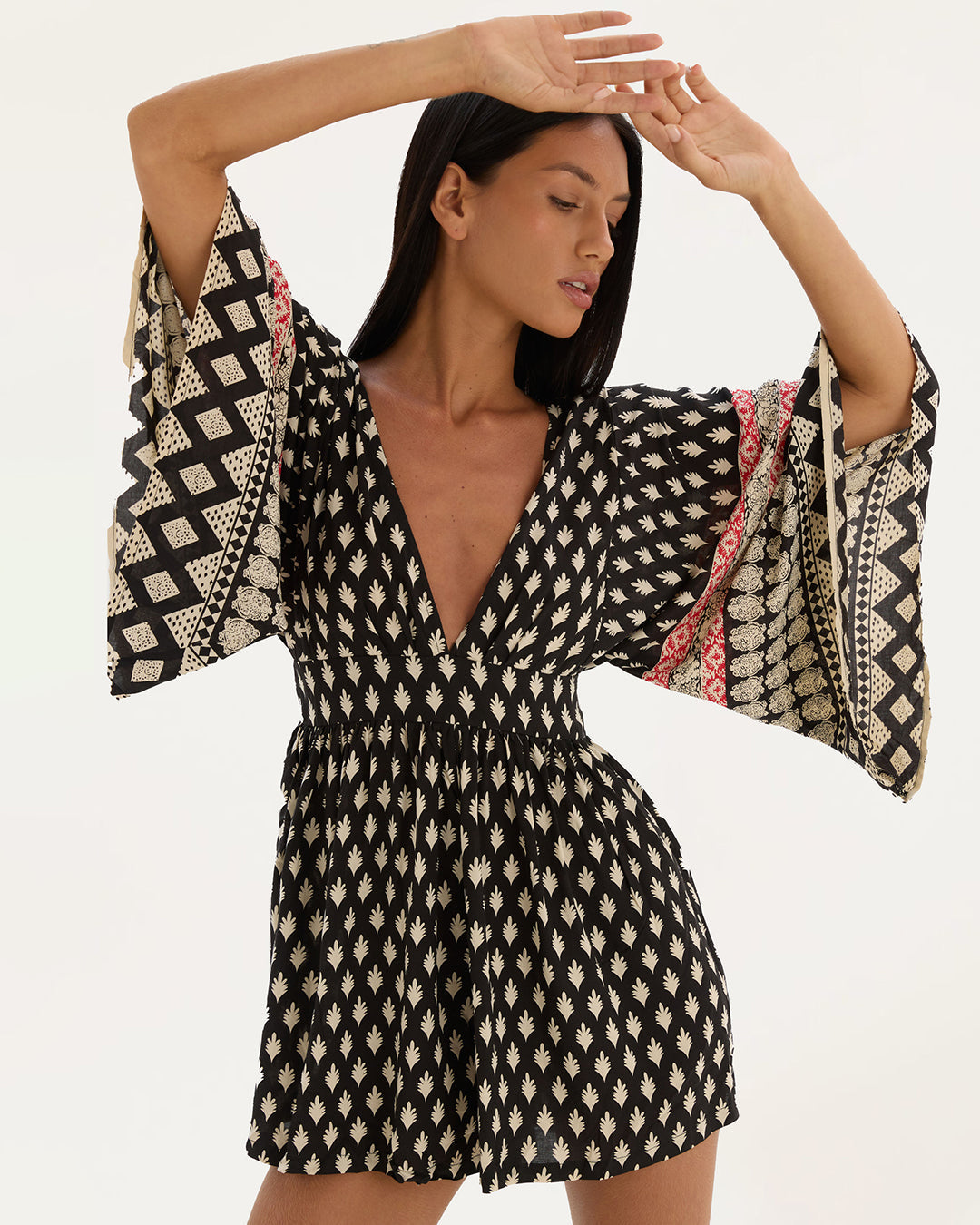 Midnight City Flare Sleeve Playsuit