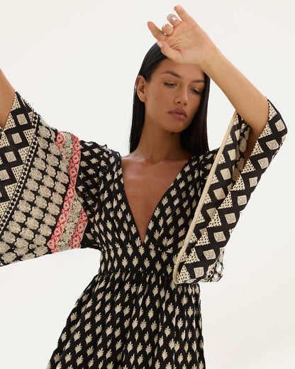 Midnight City Flare Sleeve Playsuit