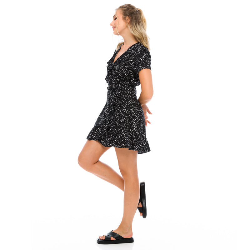 Harlow Frill Wrap Mini Dress